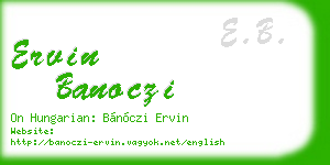 ervin banoczi business card