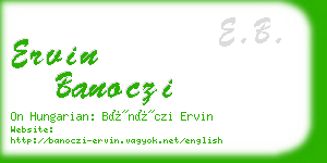 ervin banoczi business card